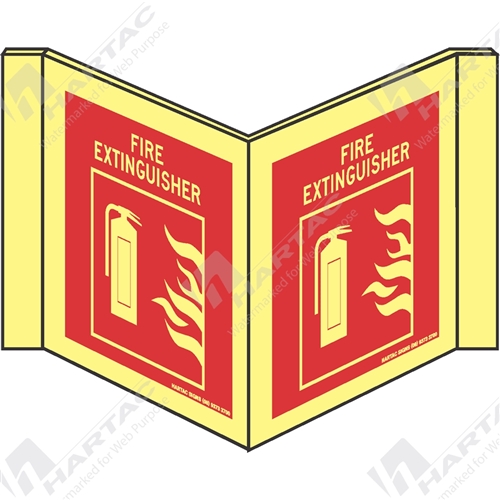 Marine Sign Fire Equipment Fire Extinguisher + Panoramic Double Sided Fold And Clip