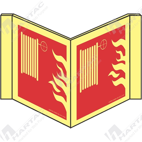 Marine Sign Fire Equipment Fire Hose Reel Picto Double Sided Fold And Clip