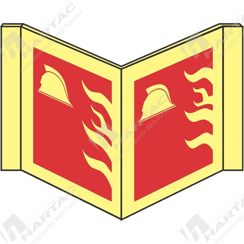 Marine Sign Fire Equipment Fire Point Picto Double Sided Fold And Clip