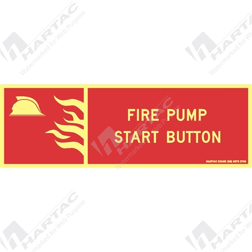 Marine Sign Fire Equipment Fire Pump Start Button