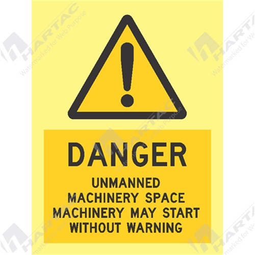 Marine Sign Hazard Danger Unmanned Machinery