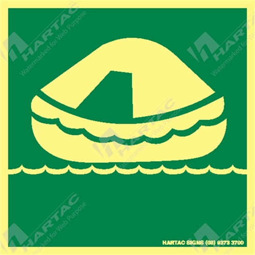 Marine Sign IMO Liferaft Picto Only