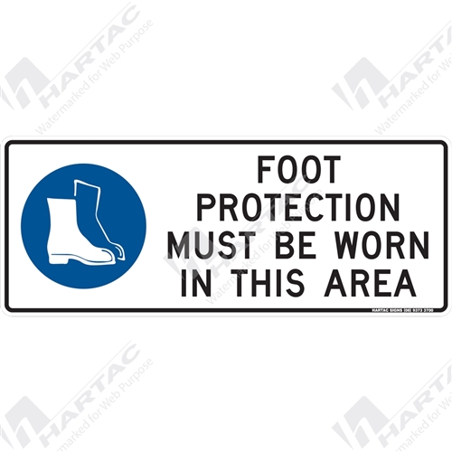 Mandatory Sign (Landscape) Foot Protection Must Be Worn In This Area