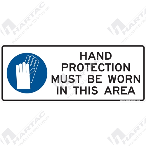 Mandatory Sign (Landscape) Hand Protection Must Be Worn In This Area