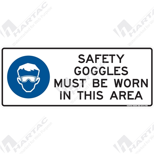 Mandatory Sign (Landscape) Safety Goggles Must Be Worn In This Area