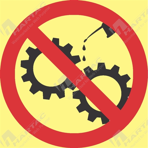 Marine Sign Prohibition No Maintenance On Moving Machine