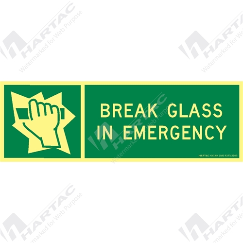 Marine Sign Safety Break Glass In Emergency