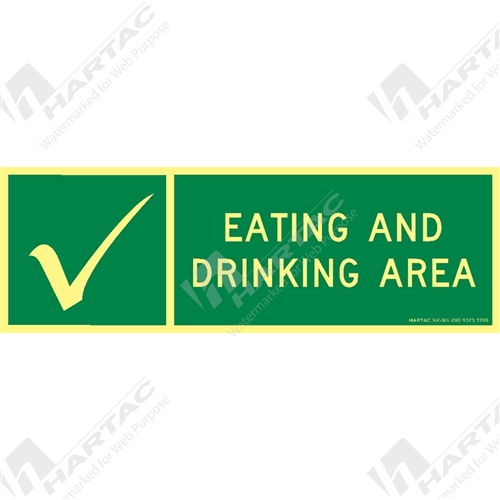 Marine & Offshore Sign (Safety) "Eating And Drinking Area" Photoluminescent