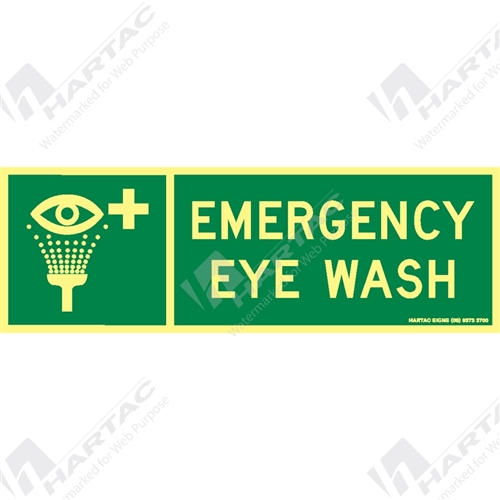 Marine & Offshore Sign (Safety) "Emergency Eye Wash" Photoluminescent