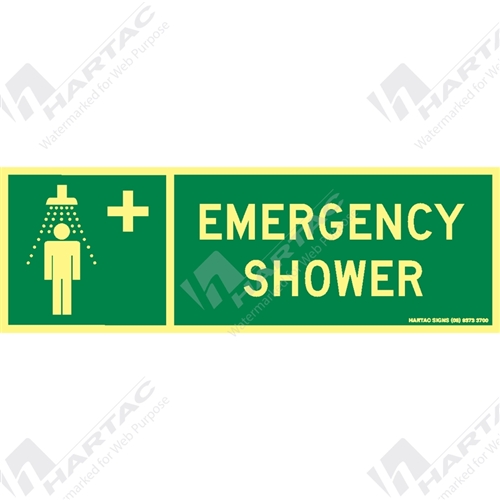 Marine & Offshore Sign (Safety) "Emergency Shower" Photoluminescent