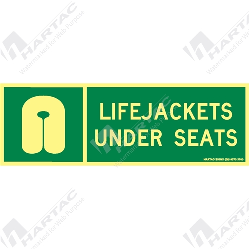 Marine Sign Safety Lifejackets Under Seats