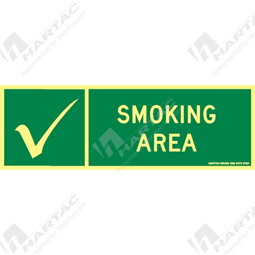 Marine & Offshore Sign (Safety) "Smoking Area" Photoluminescent