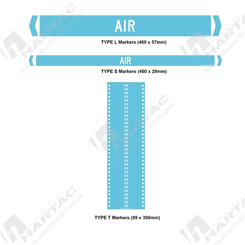 Pipemarker S/A Non Ref (pk10) Air White on Blue