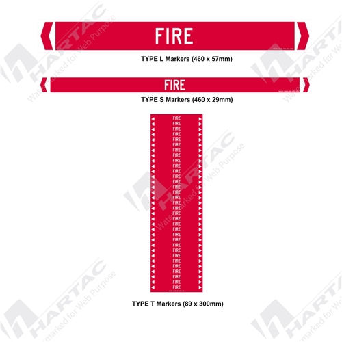 Pipemarker S/A Non Ref (pk10) Fire Services White on Red