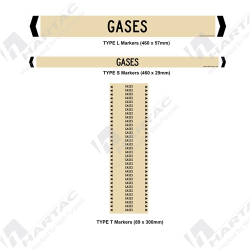 Pipemarker S/A Non Ref (pk10) Gases Black on Biscuit