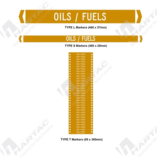 Pipemarker S/A Non Ref (pk10) Oil, Flammable & Combustible Liquids White on Brown