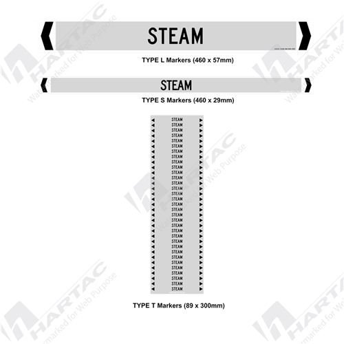 Pipemarker S/A Non Ref (pk10) Steam Black on Silver