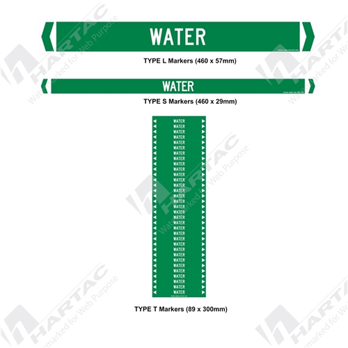 Pipemarker S/A Non Ref (pk10) Water White on Green