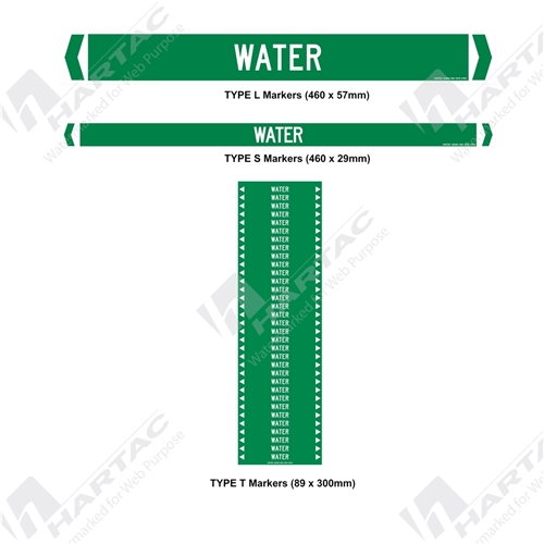 LegendChilled Water Supply Pressure Sensitive Vinyl White on Green 1/2 Letter Size Pack of 25 NMC C1048G Pipemarkers Sign 9 Length x 1 Height 