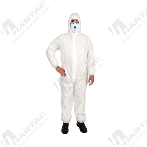 Frontier PP1A White Polypropylene Disposable Coveralls