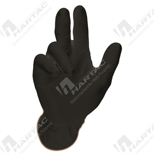 Frontier Grippaz Black Nitrile Disposable Gloves Box of 50