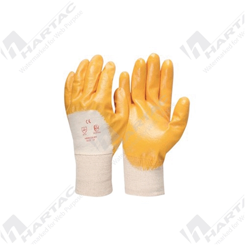 Frontier Nitrile Palm Dip Knit Wrist Yellow Gloves