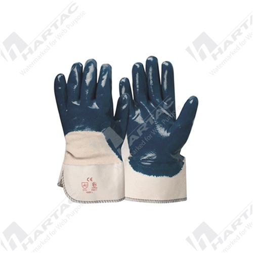 Frontier Nitrile Palm Dip Blue Safety Cuff Gloves