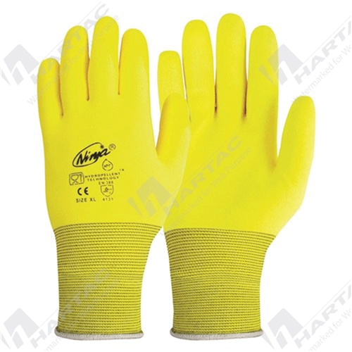 Ninja HPT Foam PVC Hi-Vis Yellow Gloves