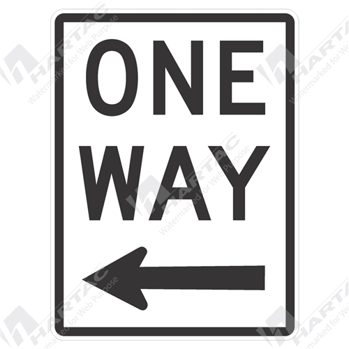 One Way w/ Arrow Left Aluminium Reflective Class 1