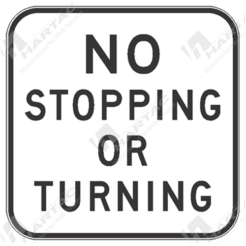 No Stopping Or Turning Aluminium Reflective Class 1