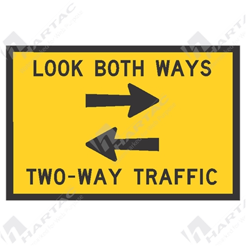 Look Both Ways Two-Way Traffic Box Edge Frame Ref CL 1