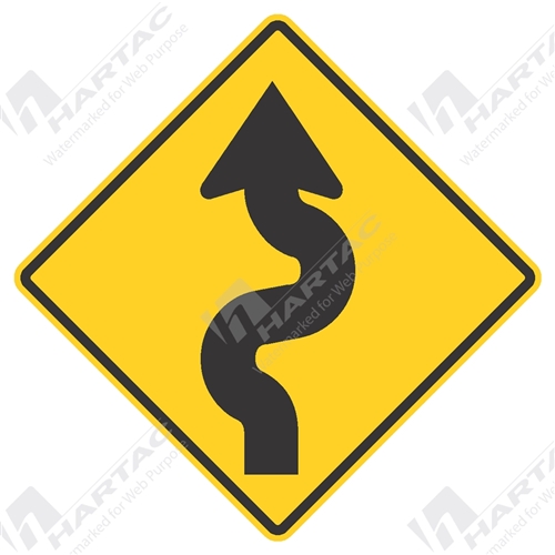 Winding Road Left Aluminium Reflective Class 1