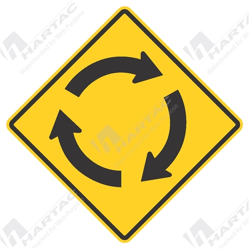 Roundabout Ahead Aluminium Reflective Class 1