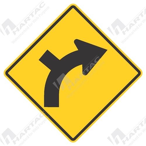 Right Curve w/ Left Side Road Junction Aluminium Reflective Class 1
