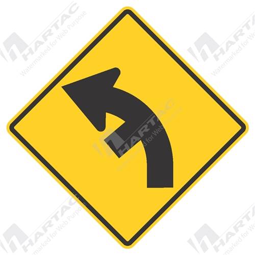 Left Curve w/ Left Side Road Junction Aluminium Reflective Class 1