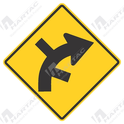 Right Curve w/ Successive Side Road Junctions Right/Left Aluminium Reflective Class 1