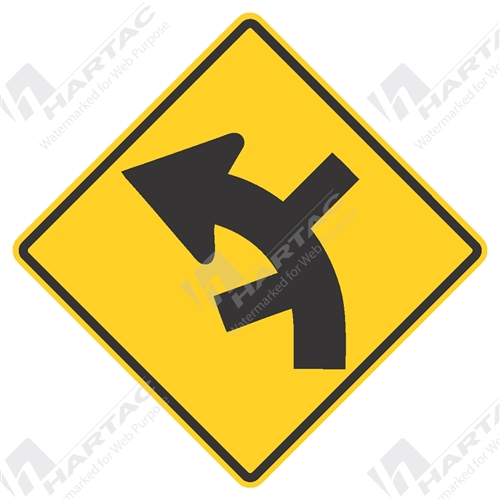 Left Curve w/ Successive Side Road Junctions Left/Right Aluminium Reflective Class 1