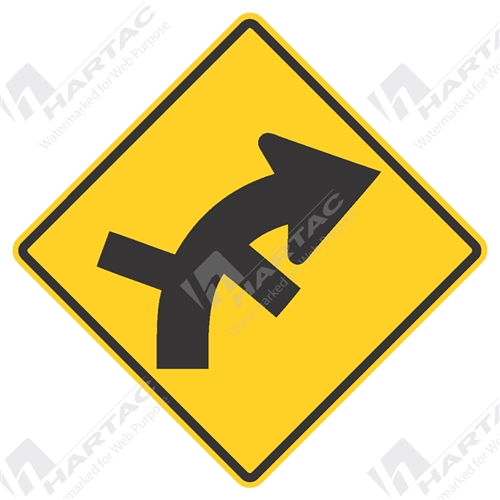 Right Curve w/ Successive Side Road Junctions Left/Right Aluminium Reflective Class 1