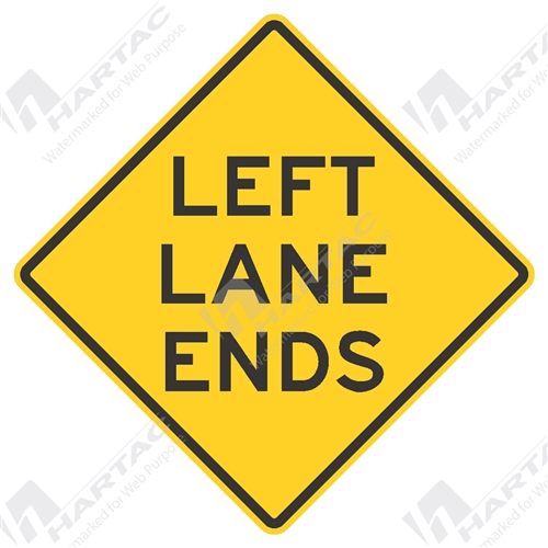 Left Lane Ends Aluminium Reflective Class 1