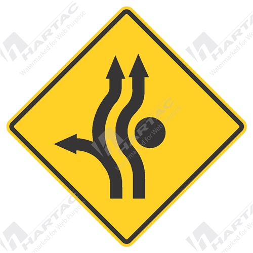 2 Lane R'abt 3 Legs 1 Lane L & Through 1 Lane Through Aluminium Reflective Class 1