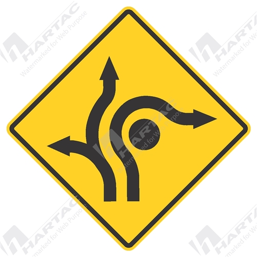 2 Lane R'abt 4 Legs 1 Lane L & Through 1 Lane R Aluminium Reflective Class 1