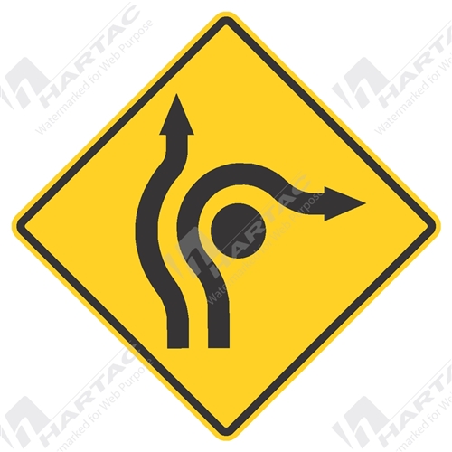 2 Lane R'abt 3 Legs 1 Lane Through 1 Lane R Aluminium Reflective Class 1