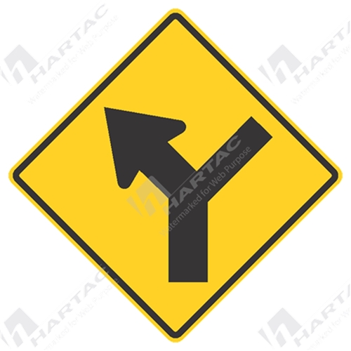 Major & Minor Road Y Junction Left Aluminium Reflective Class 1