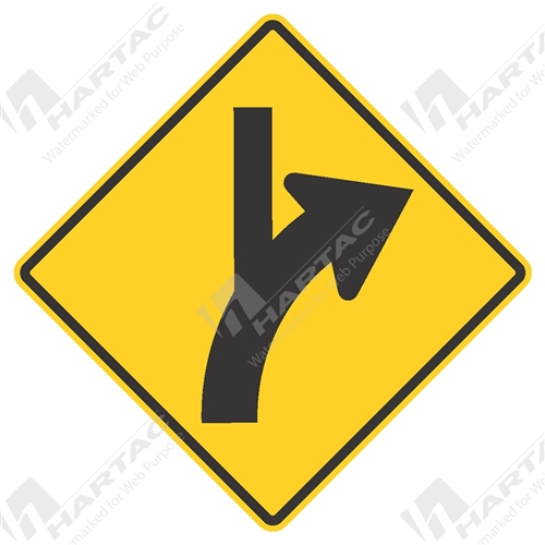 Right Curved Major Road Skewed Minor Road Aluminium Reflective Class 1