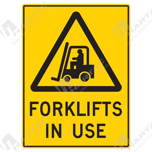 Warning Sign Forklifts In Use