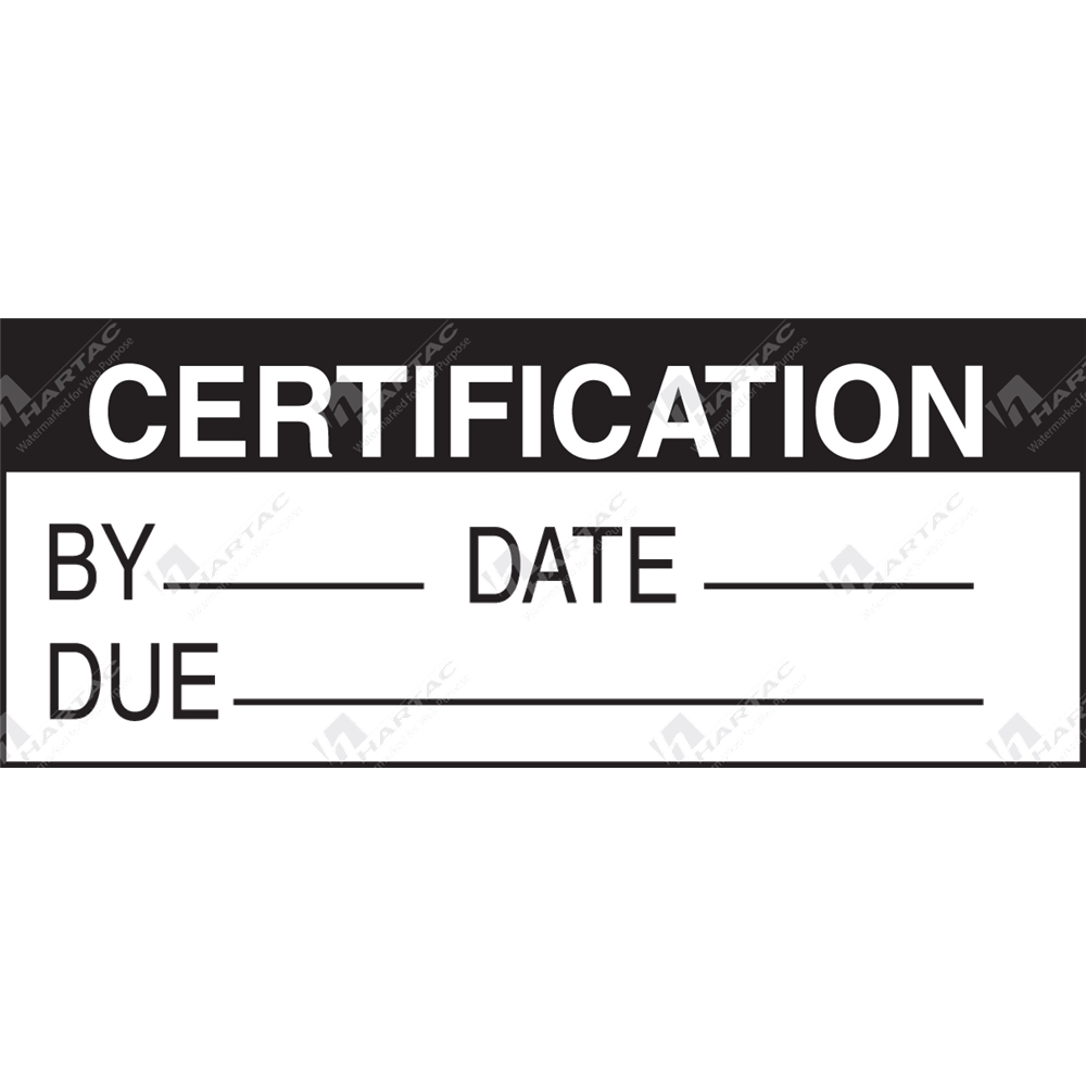 Vinyl Cloth WriteOn Labels Certification... Calibration