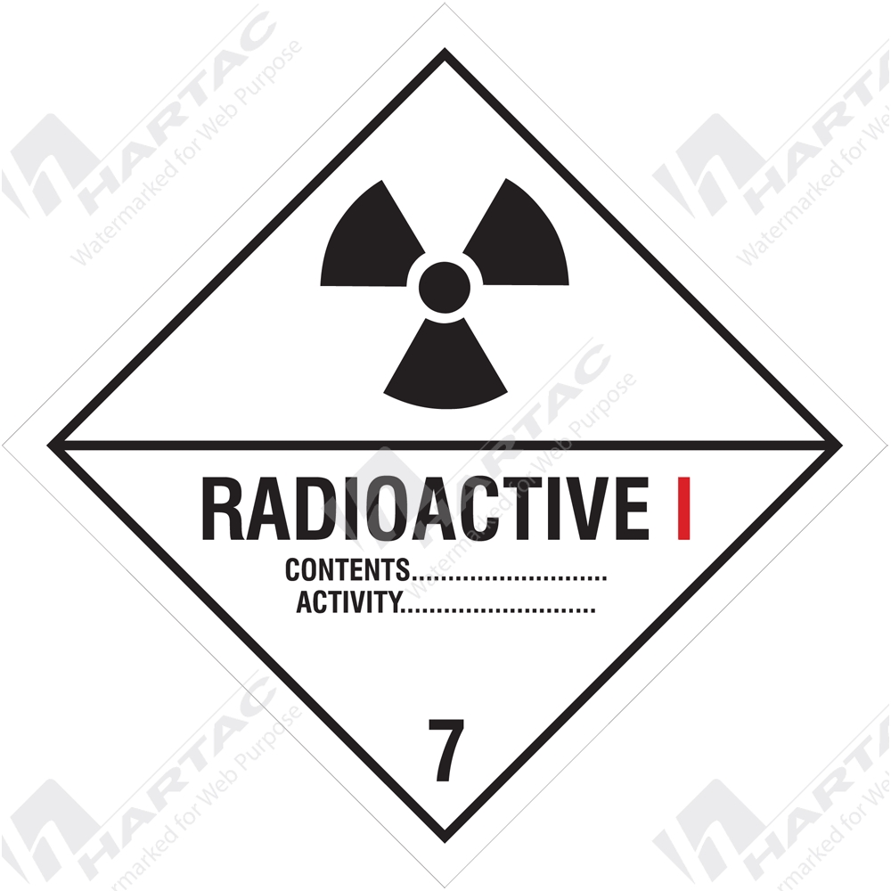 835587 Hazchem (Hazardous Goods Labels) "Radioactive I 7" Self
