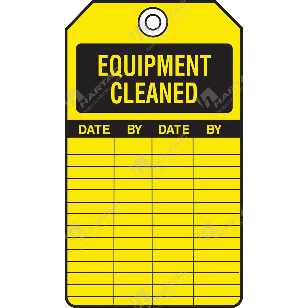 Equipment Servicing Tags Equipment Cleaned Tags Company Name