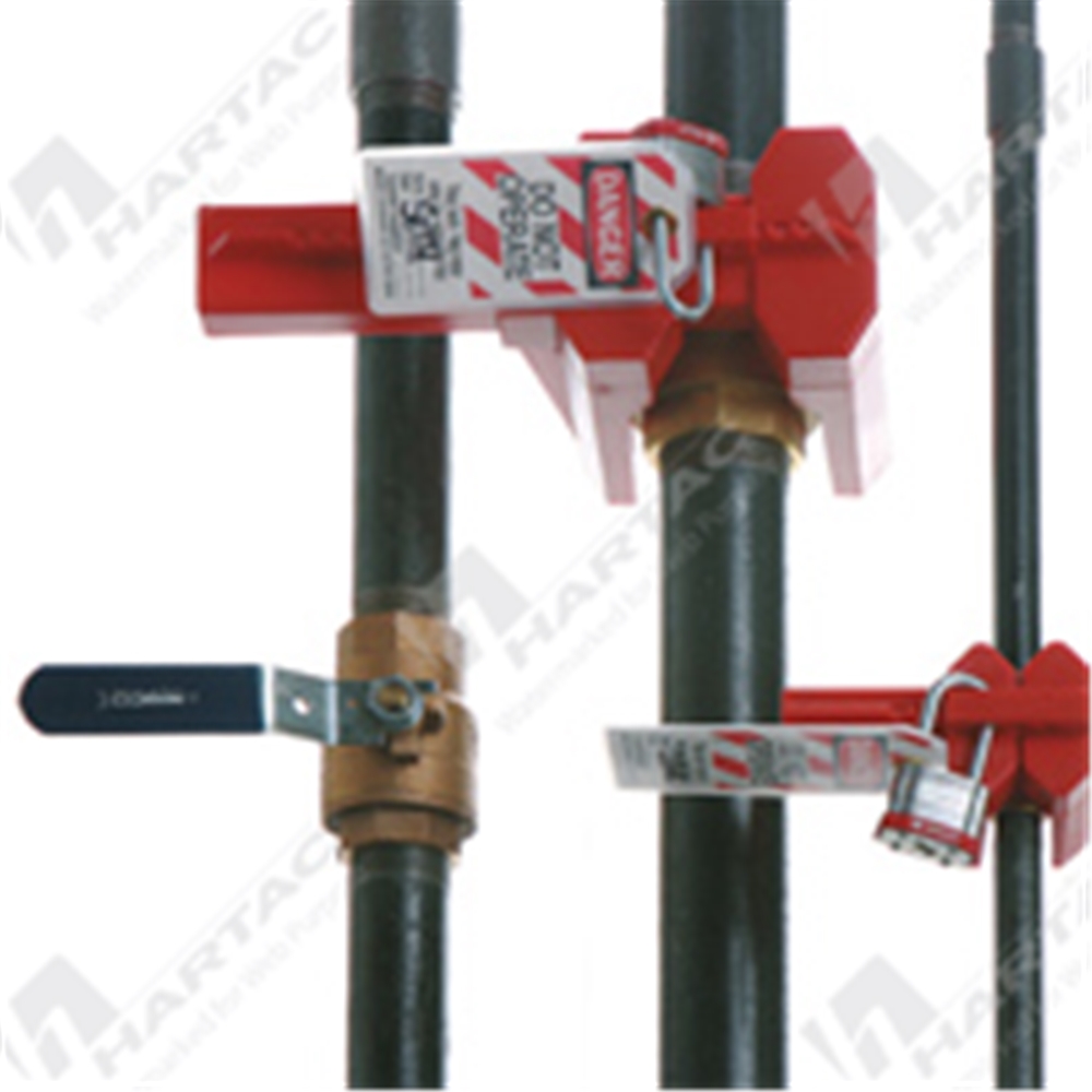BS07A Ball Valve Lockout Device Fits 13mm 64mm Pipes Red Hartac