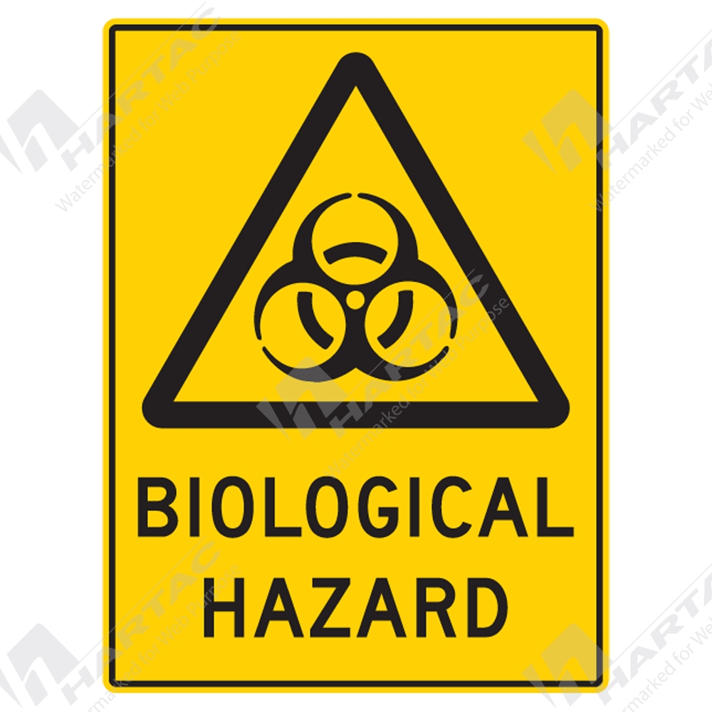 HS5868 - 225*300 Warn Poly Non-Ref Biological Hazard With Picto Black ...